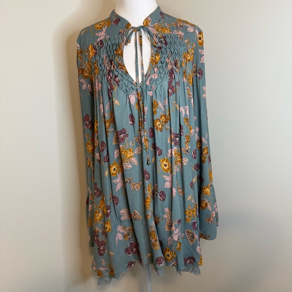 Free People Tops - Free People Floral Boho Tunic Top/Dress – Size Small (Like New)